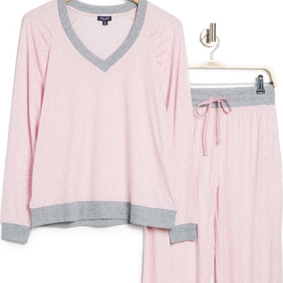 NWT Splendid Raglan Long Sleeve Top & Jogger Pajamas - “Vintage Pink Print” - Picture 2 of 5